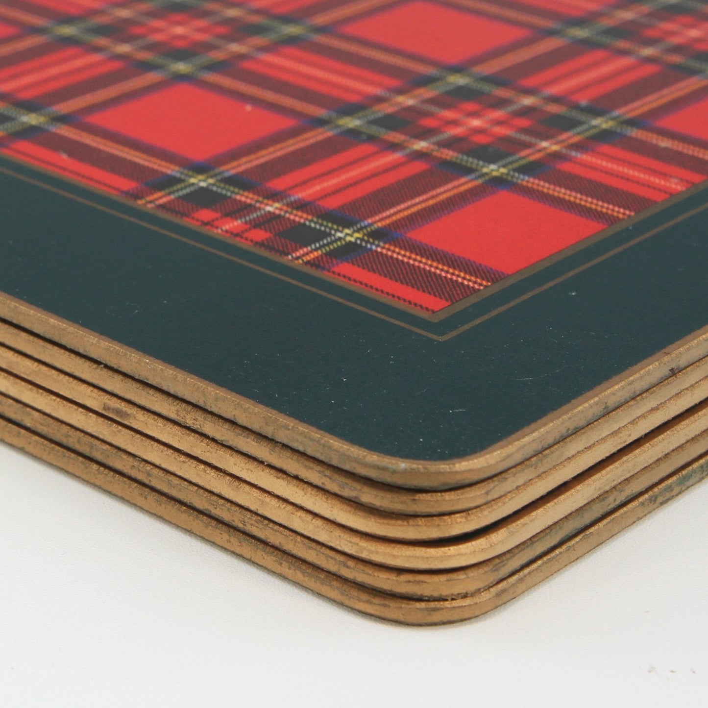 Manor Craft 6 Place Royal Stewart Tartan Plaid Place Mats Vinyl Tops Cork Backs