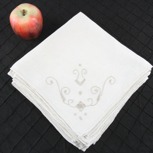 Eleven 11 Fine Linen Dinner Napkins Ecru Design Bone Neutral 16"