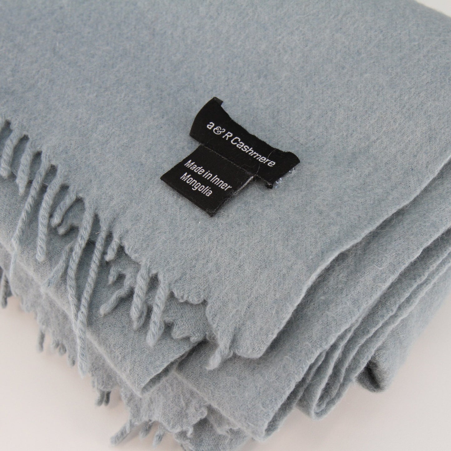A&R 100% Cashmere Fringed Throw Wrap 49W X 62L for Outdoor Wear, Craft, Reuse