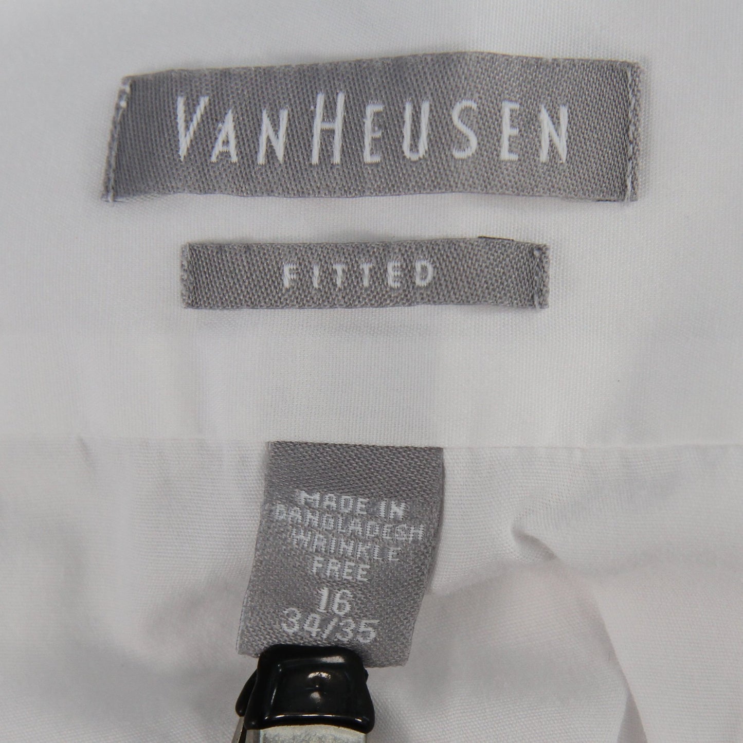 Van Heusen Fitted Mens White Dress Shirt  Cotton 55%/Polyester 45%    16" 34/35