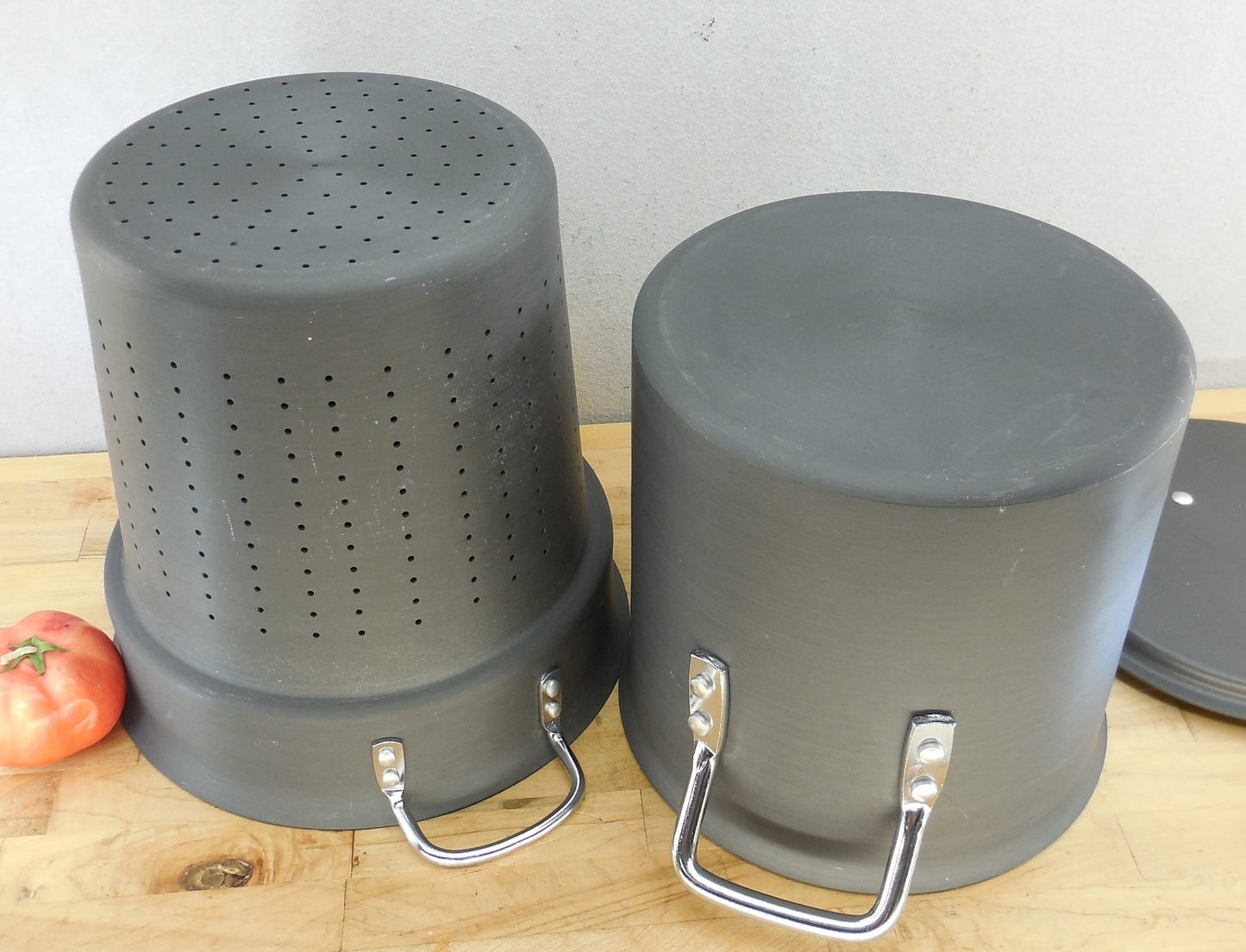Calphalon Toledo Ohio Commercial Cookware 12 Quart Qt Stock Pot & Steamer Insert