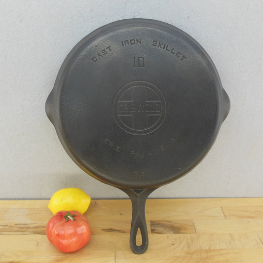 Griswold Cast Iron No. 10 Skillet 716 B Smooth Bottom Lg. Block Logo