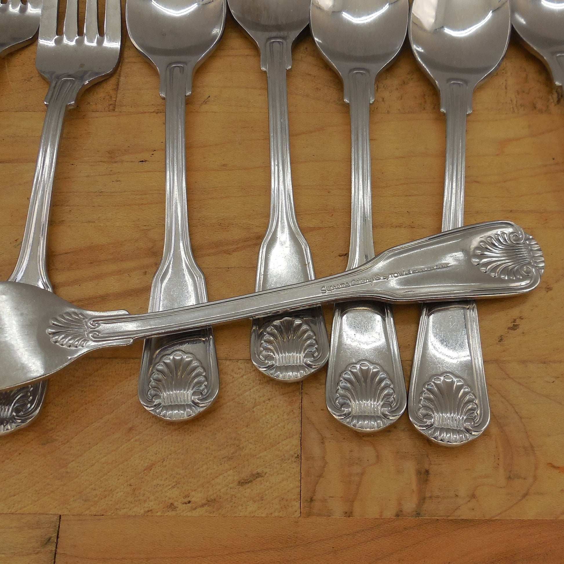 Towle Supreme Cutlery English Shell Stainless Flatware 38 Lot Partial Set