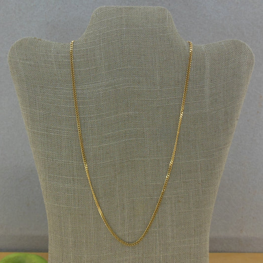 Estate Unbranded 18K Yellow Gold Curb Chain Necklace 20" 3mm 10.8 Gr.