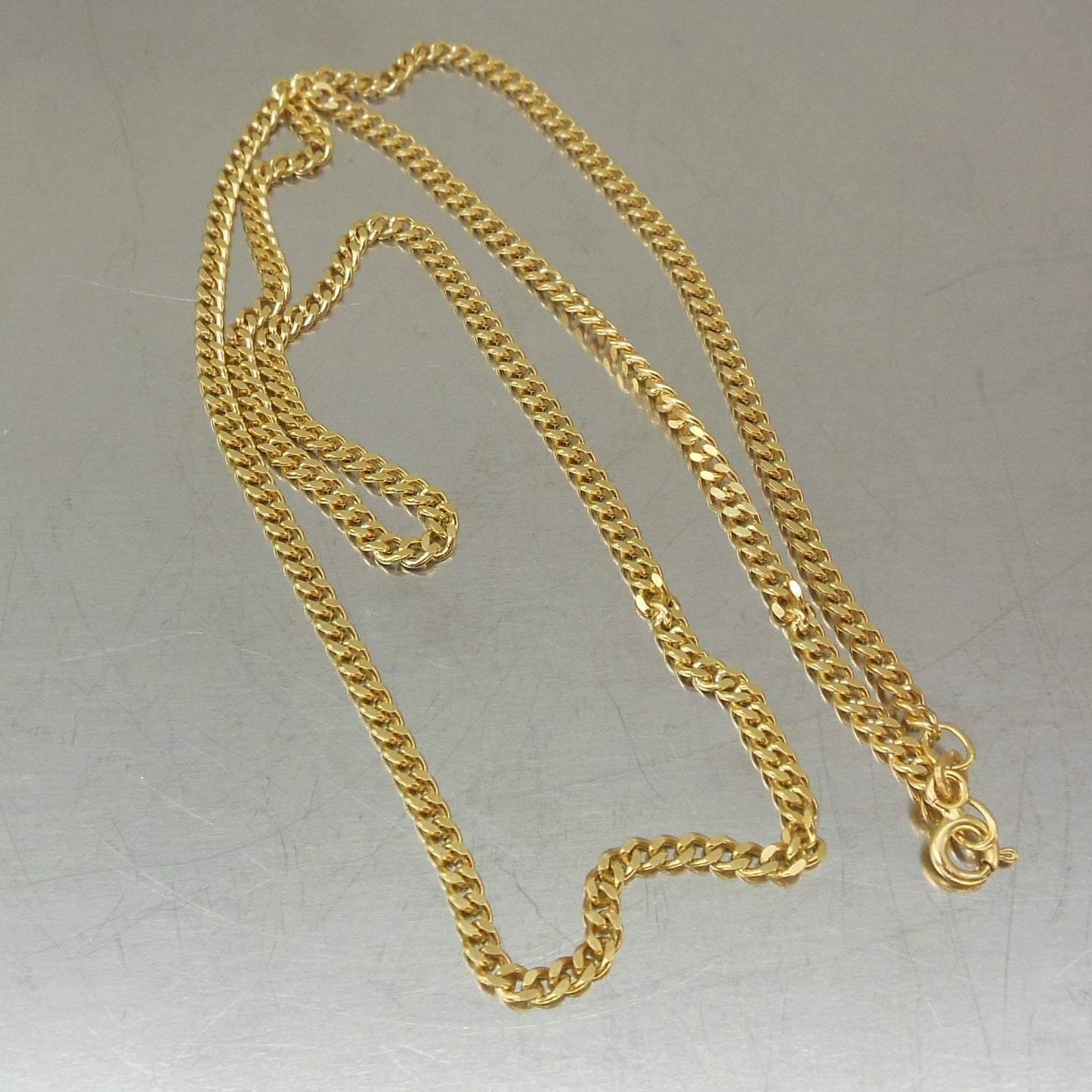 Estate Unbranded 18K Yellow Gold Curb Chain Necklace 20" 3mm 10.8 Gr. Used