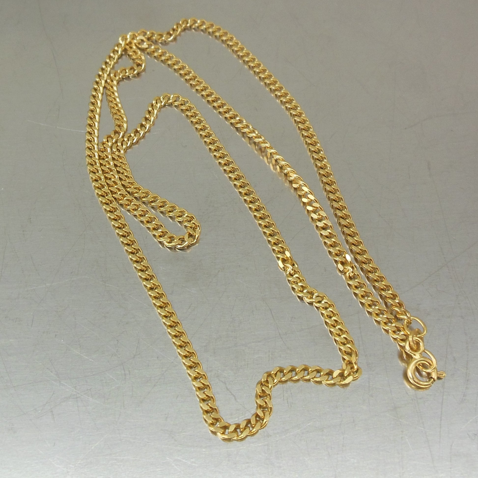 Estate Unbranded 18K Yellow Gold Curb Chain Necklace 20" 3mm 10.8 Gr. Used