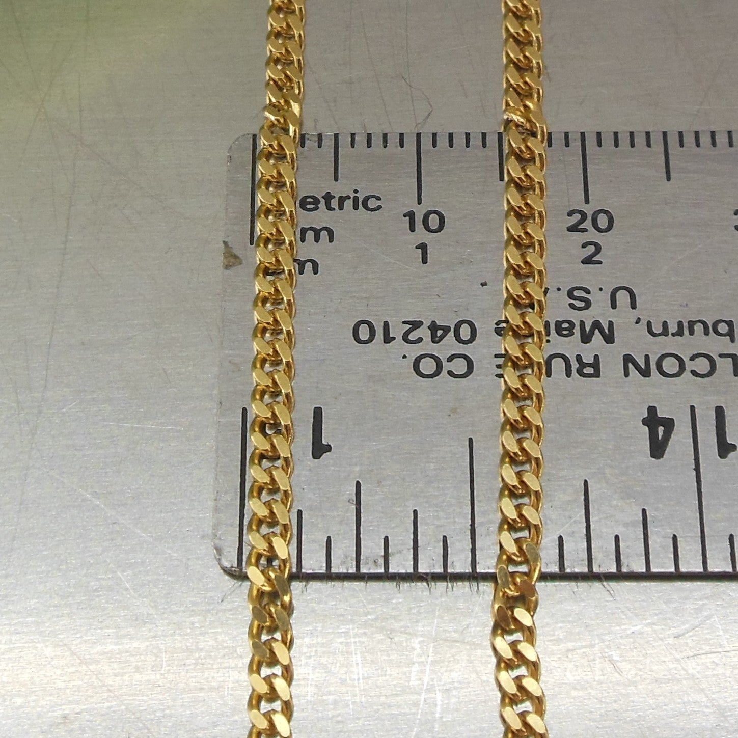 Estate Unbranded 18K Yellow Gold Curb Chain Necklace 20" 3mm 10.8 Gr. Link