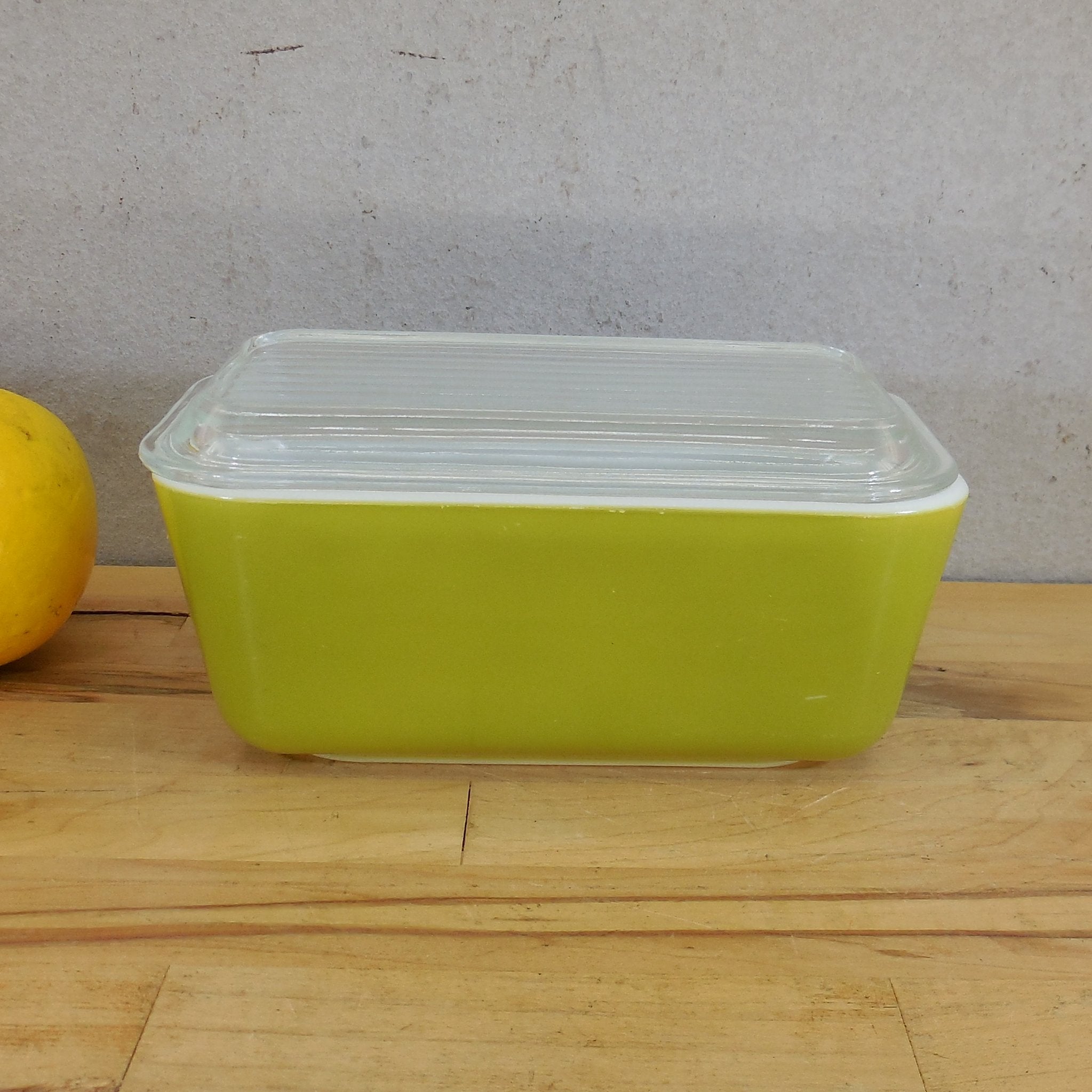 Pyrex Glass USA Medium 1.5 Pint Green Casserole Refrigerator Dish 0502 ...