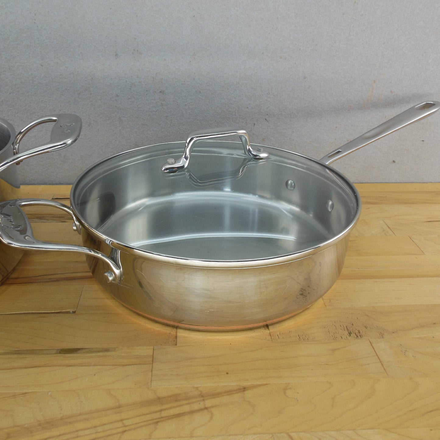 Emeril By All-Clad Stainless Copper Saute Pan 3 Qt. & Stock Pot 6 Qt. Used