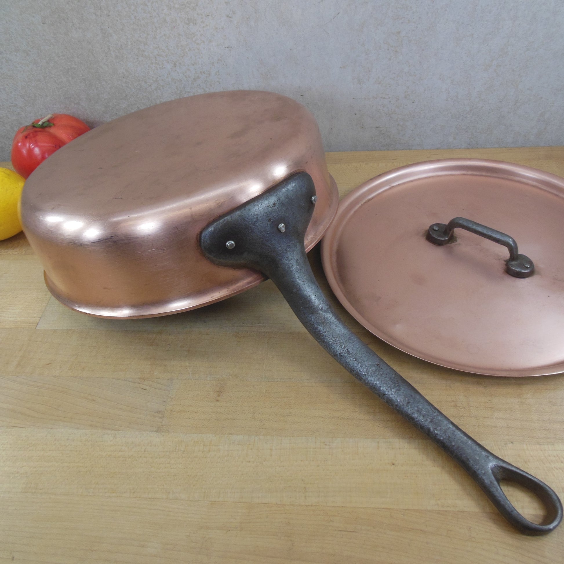 Falk Culinair Belgium 24cm Classic Copper Stainless Sauté Pan & Cover iron handle