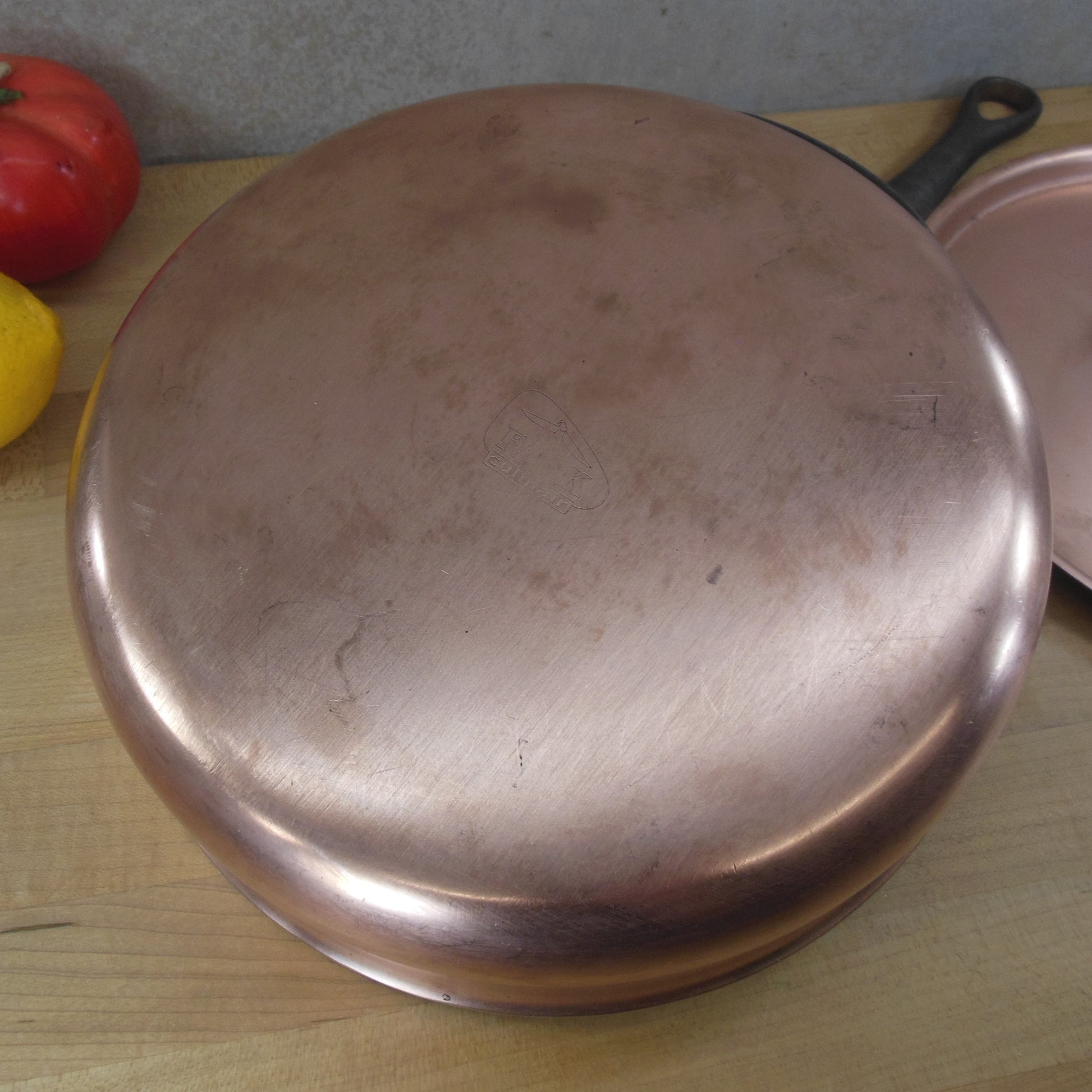 Falk Culinair Belgium 24cm Classic Copper Stainless Sauté Pan & Cover vintage