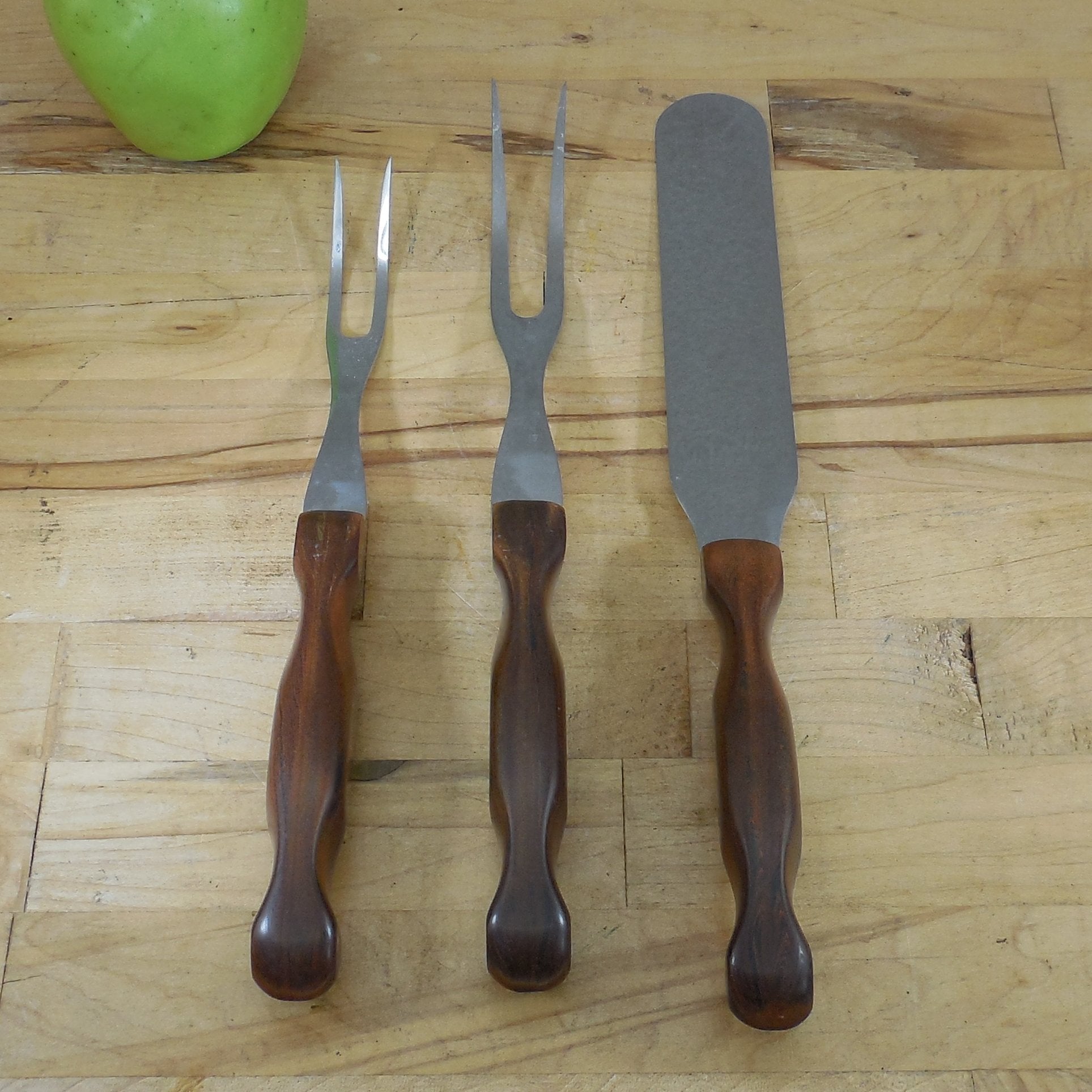 Cutco USA Stainless 26 27 Carving Forks & 28 Baker's Spatula Early Vtg.