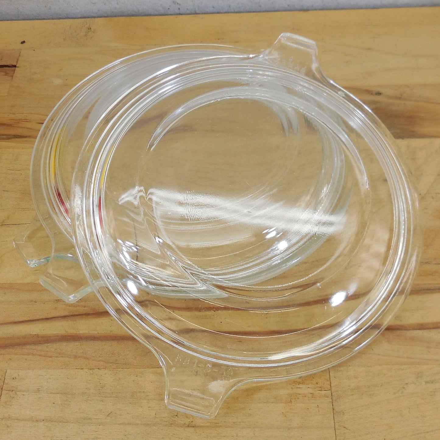Pyrex Glass Clear Replacement lid 681-C For 019 Dish Lug Handles 3 Lot vintage