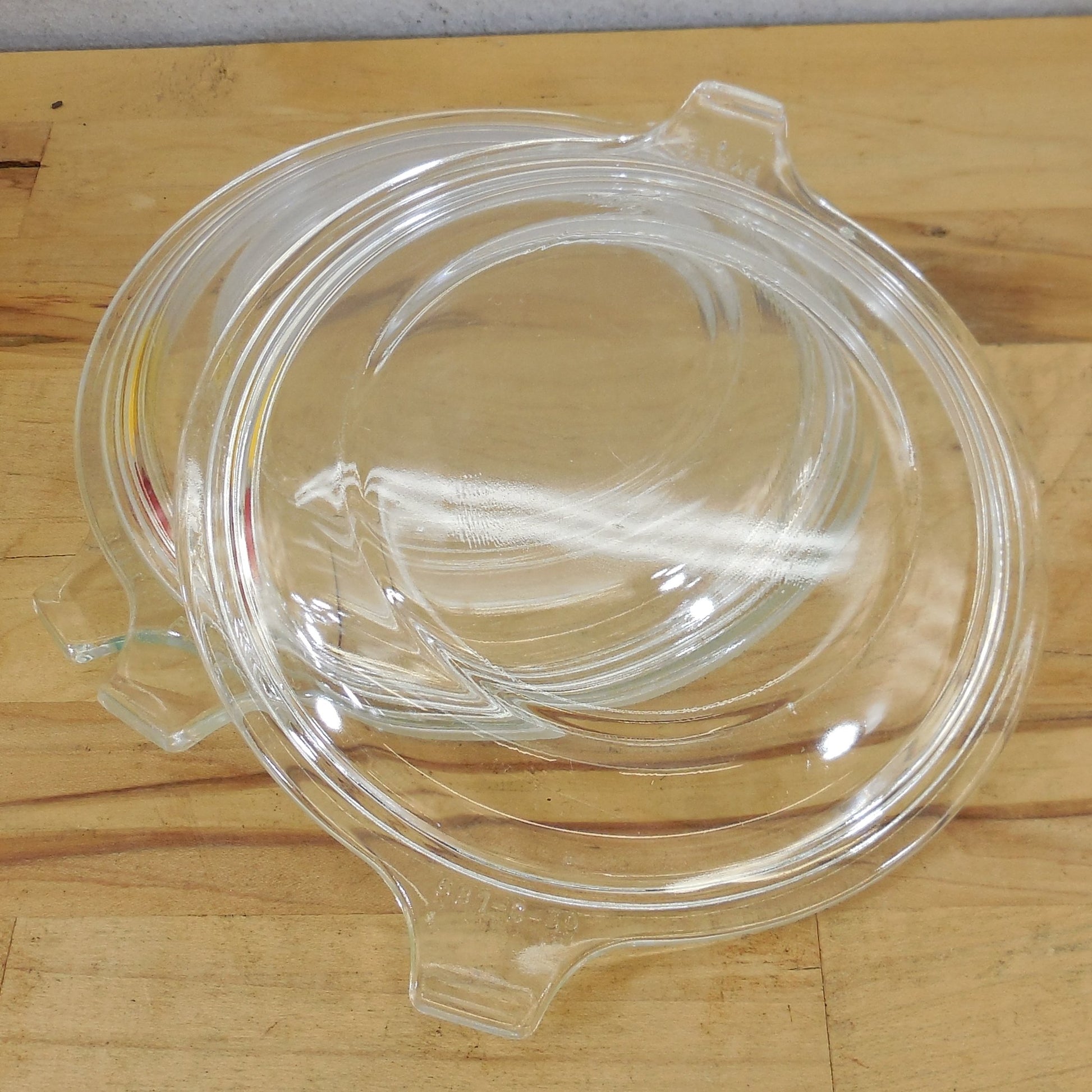 Pyrex Glass Clear Replacement lid 681-C For 019 Dish Lug Handles 3 Lot vintage