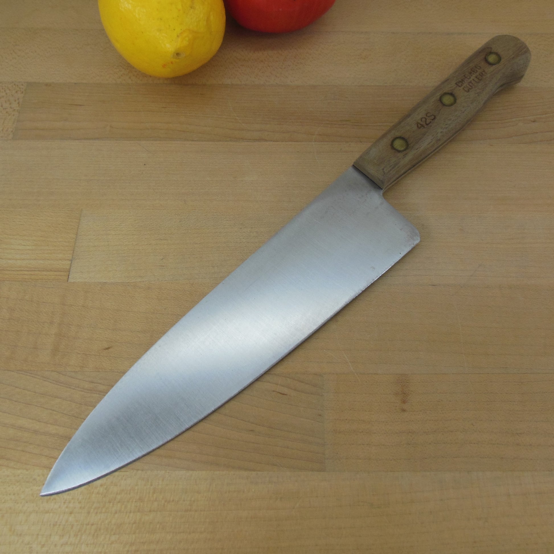 Chicago Cutlery USA 42S Chef 8 Knife - Walnut Handle Stainless Steel