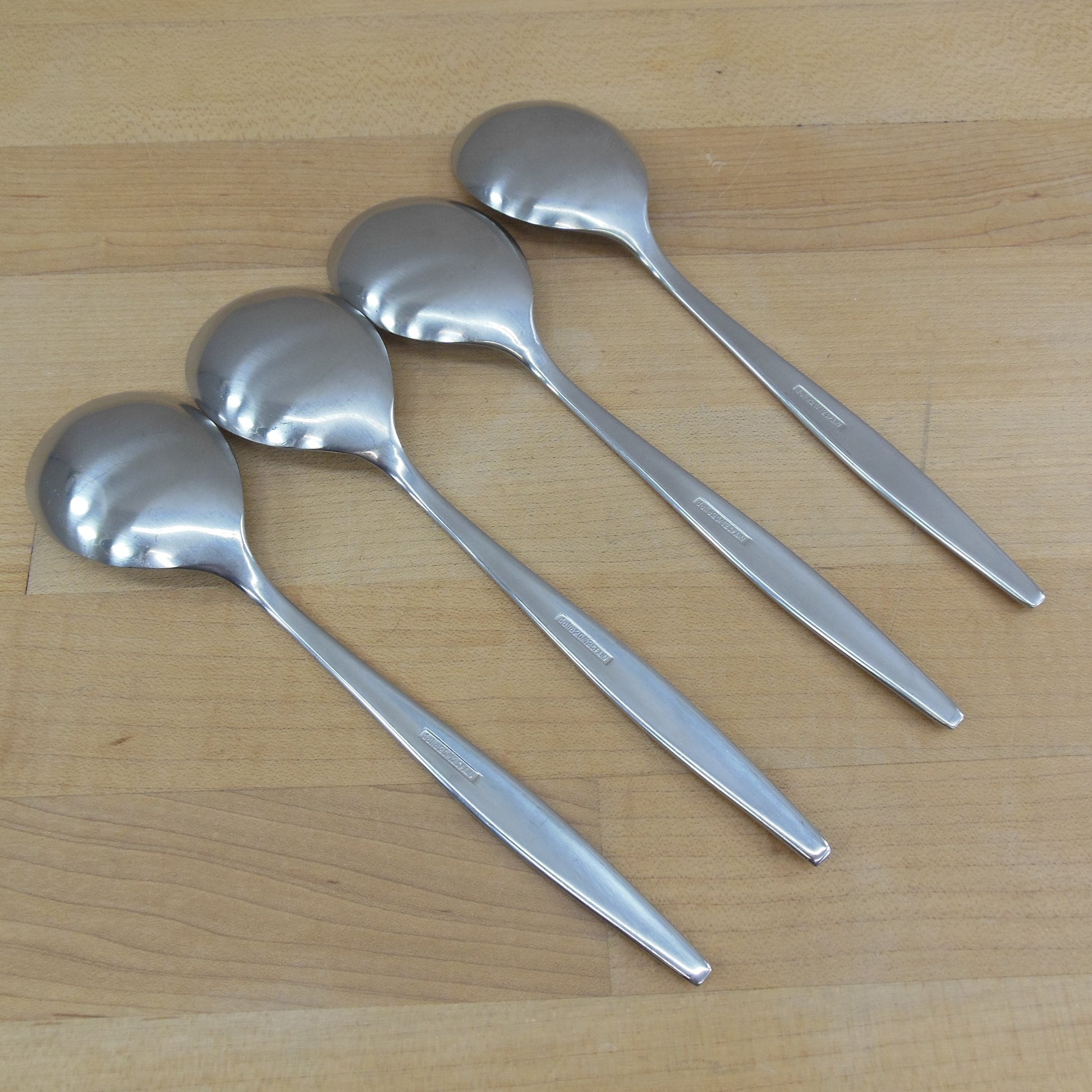 Dalia Spain Braque Modernist Stainless Flatware - 4 Set Place/Soup Spoon Used