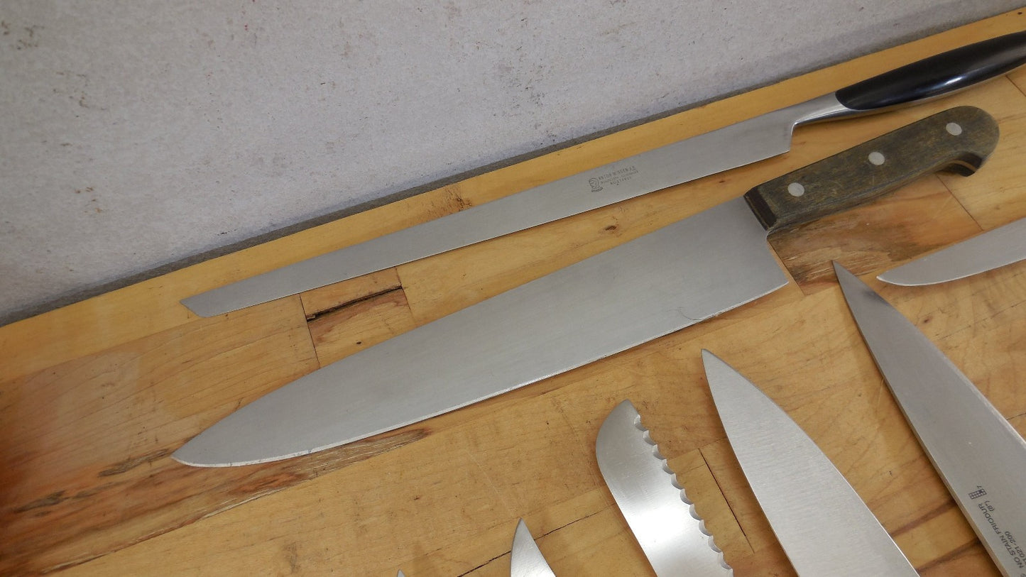 15 Lot Henckels Wusthof Wingen Kitchen Chef Knives Paring Slicing Utility Steak
