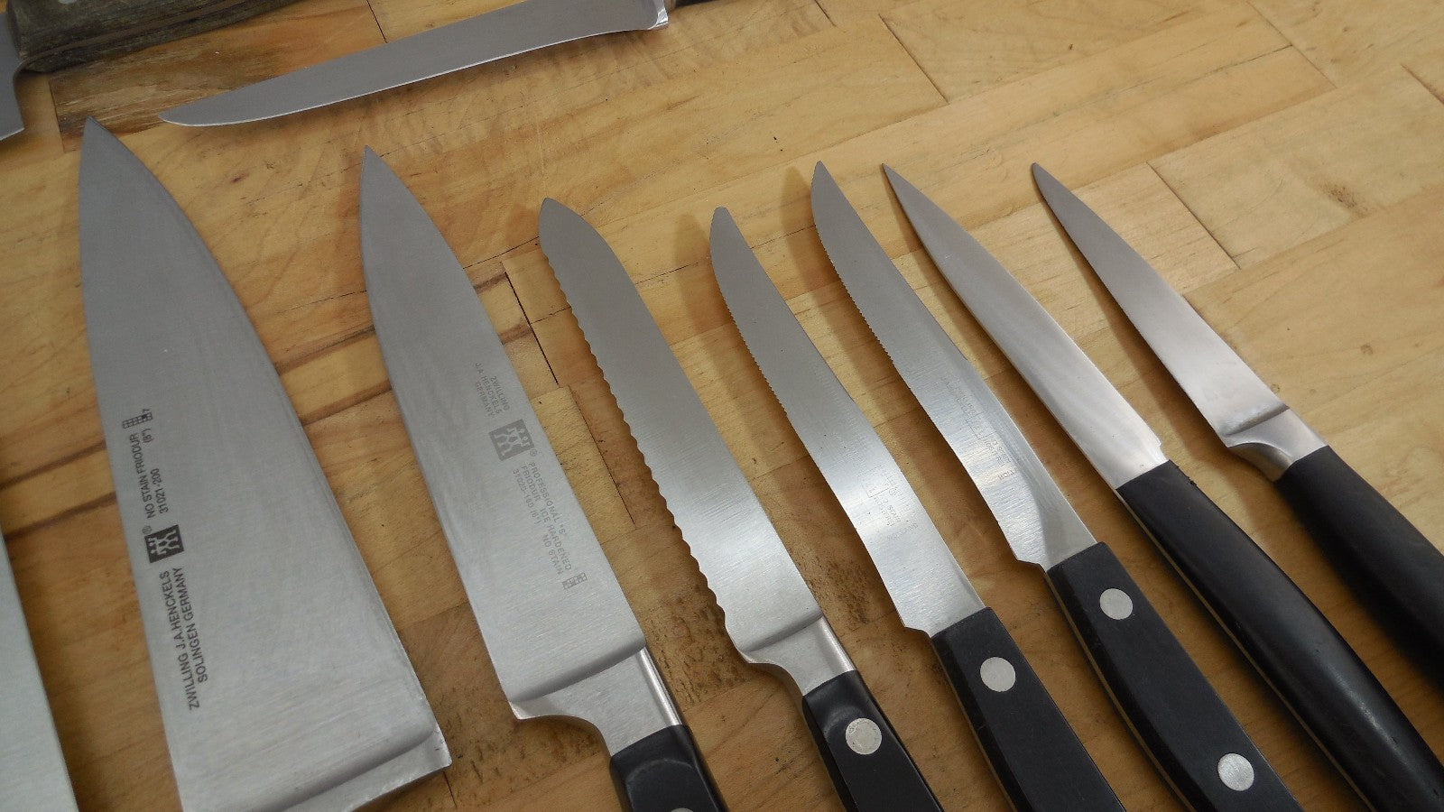 15 Lot Henckels Wusthof Wingen Kitchen Chef Knives Paring Slicing Utility Steak