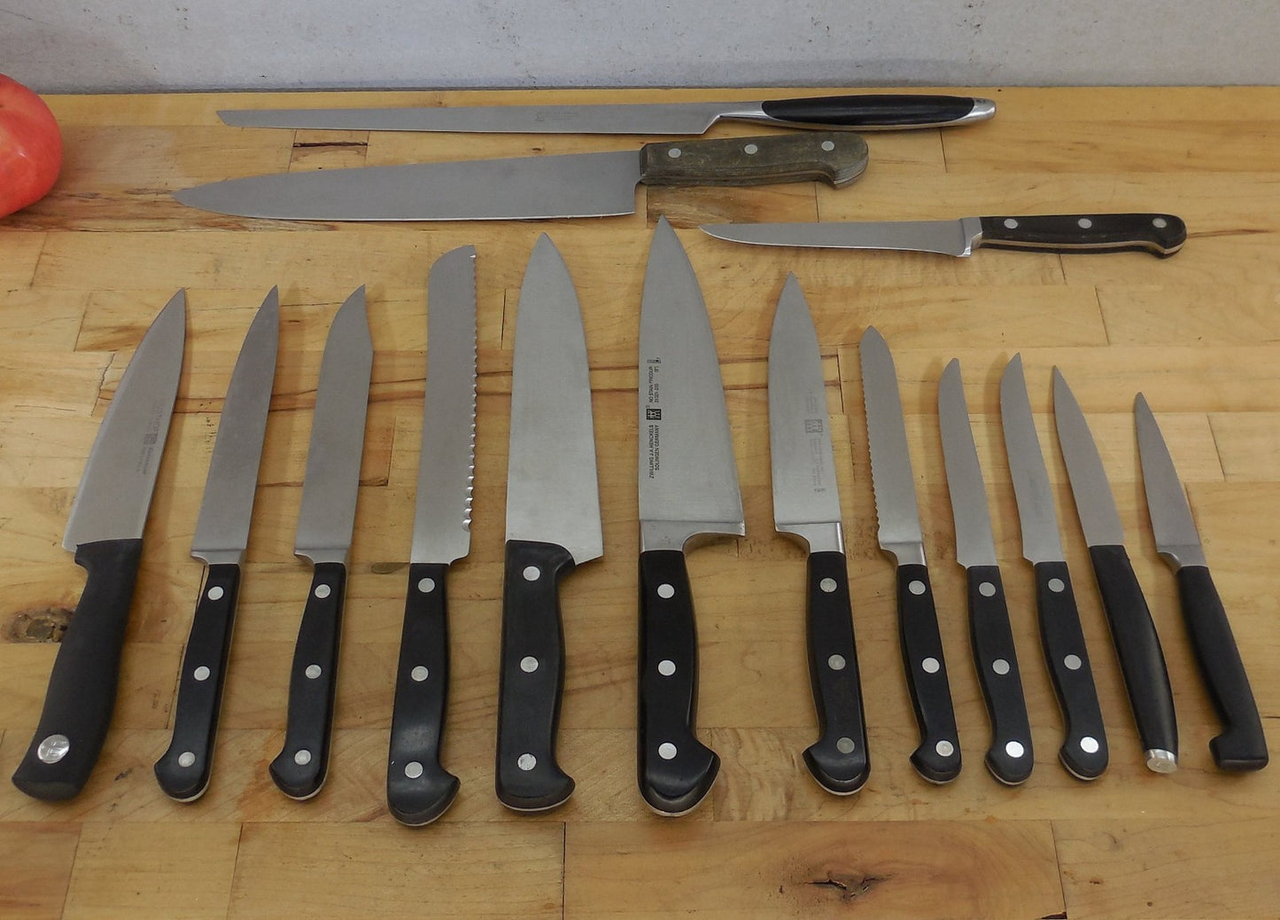15 Lot Henckels Wusthof Wingen Kitchen Chef Knives Paring Slicing Utility Steak