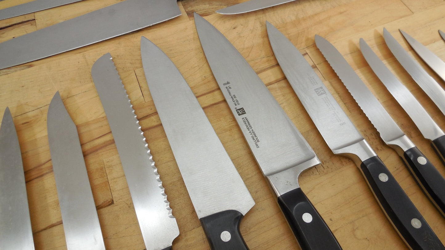 15 Lot Henckels Wusthof Wingen Kitchen Chef Knives Paring Slicing Utility Steak