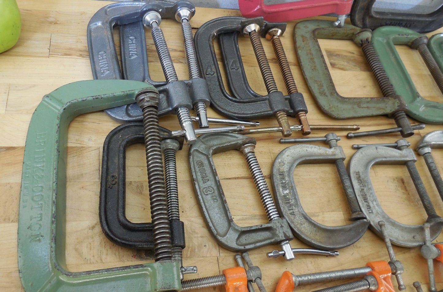 21 Lot Medium C-clamps 3" to 6" Mixed Makers - Craftsman Adjustable Pony Husky