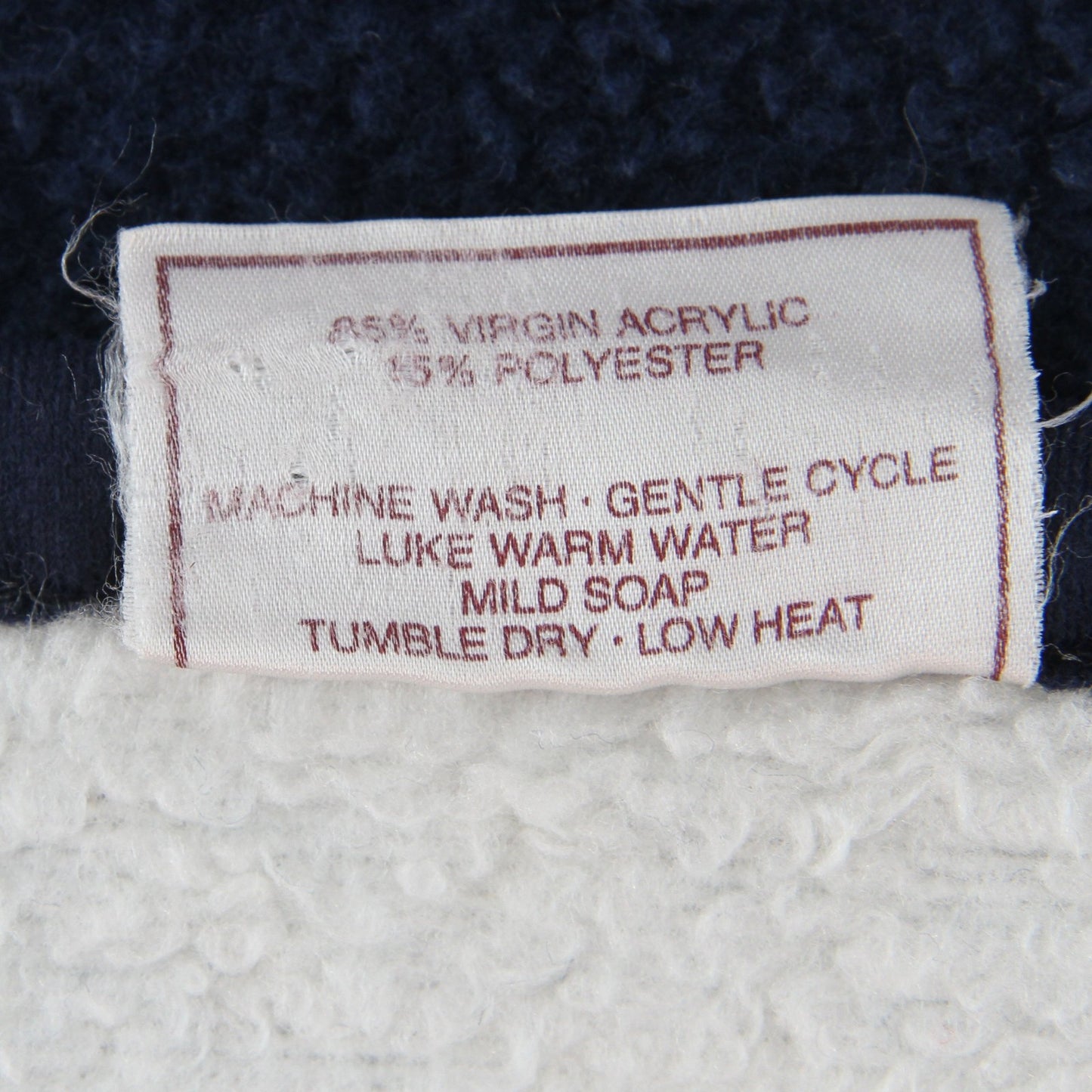 Vintage Biederlack Conneticut Huskies Navy White Blanket Throw 55W X 50L