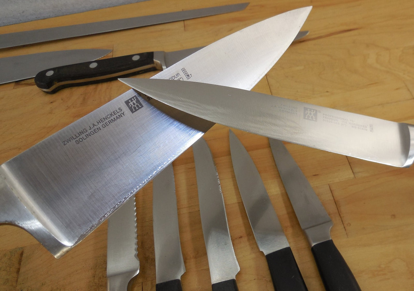 15 Lot Henckels Wusthof Wingen Kitchen Chef Knives Paring Slicing Utility Steak