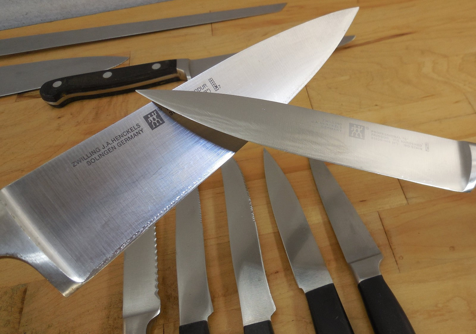 15 Lot Henckels Wusthof Wingen Kitchen Chef Knives Paring Slicing Utility Steak