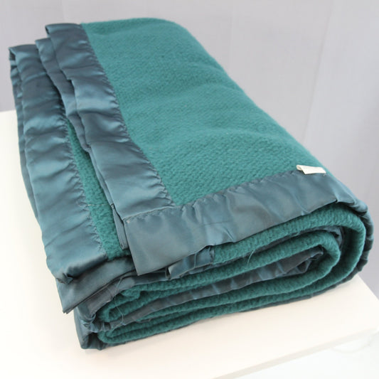 Unbranded Teal Acrylic Thermal Waffle Weave Blanket Satin Four Sides USA King