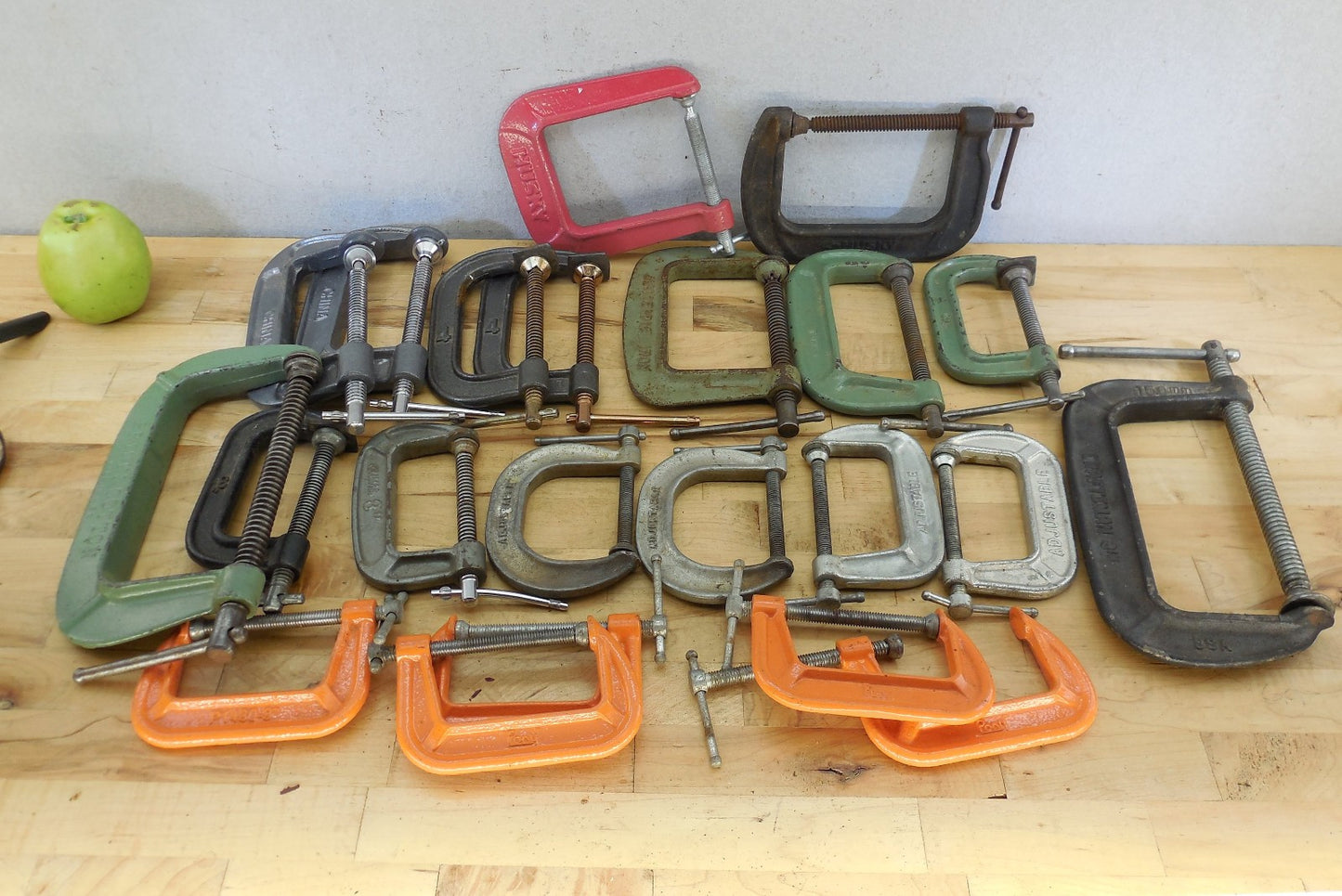 21 Lot Medium C-clamps 3" to 6" Mixed Makers - Craftsman Adjustable Pony Husky