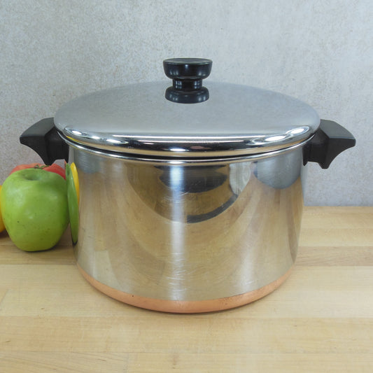 Revere Ware USA 6 Quart Tall Stock Pot Stainless Copper Clad 1996