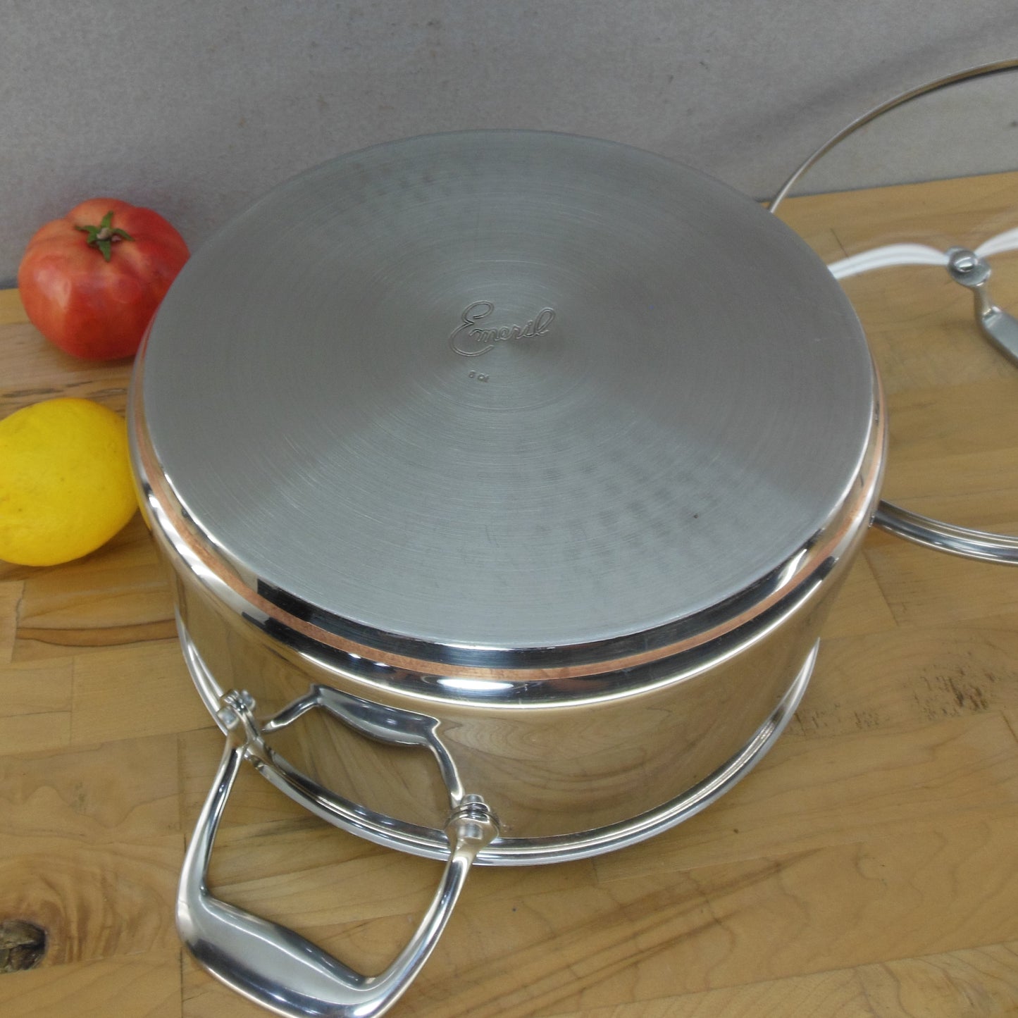 Emeril By All-Clad Stainless Copper Core Stock Pot 6 Qt. Glass Lid