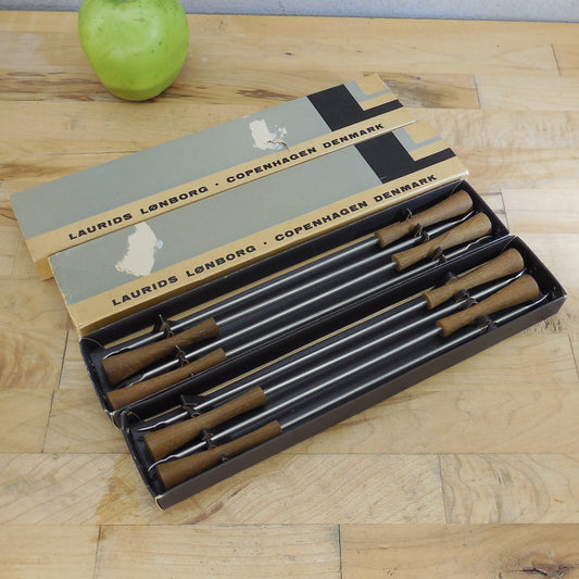 Laurids Lonborg Copenhagen Denmark Fondue Forks Sets 8 Teak