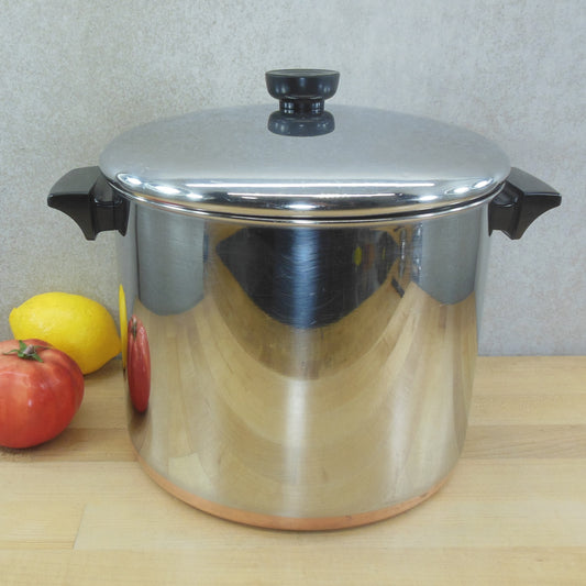 Revere Ware 1997 USA 8 Quart Tall Stock Pot Stainless Copper Clad