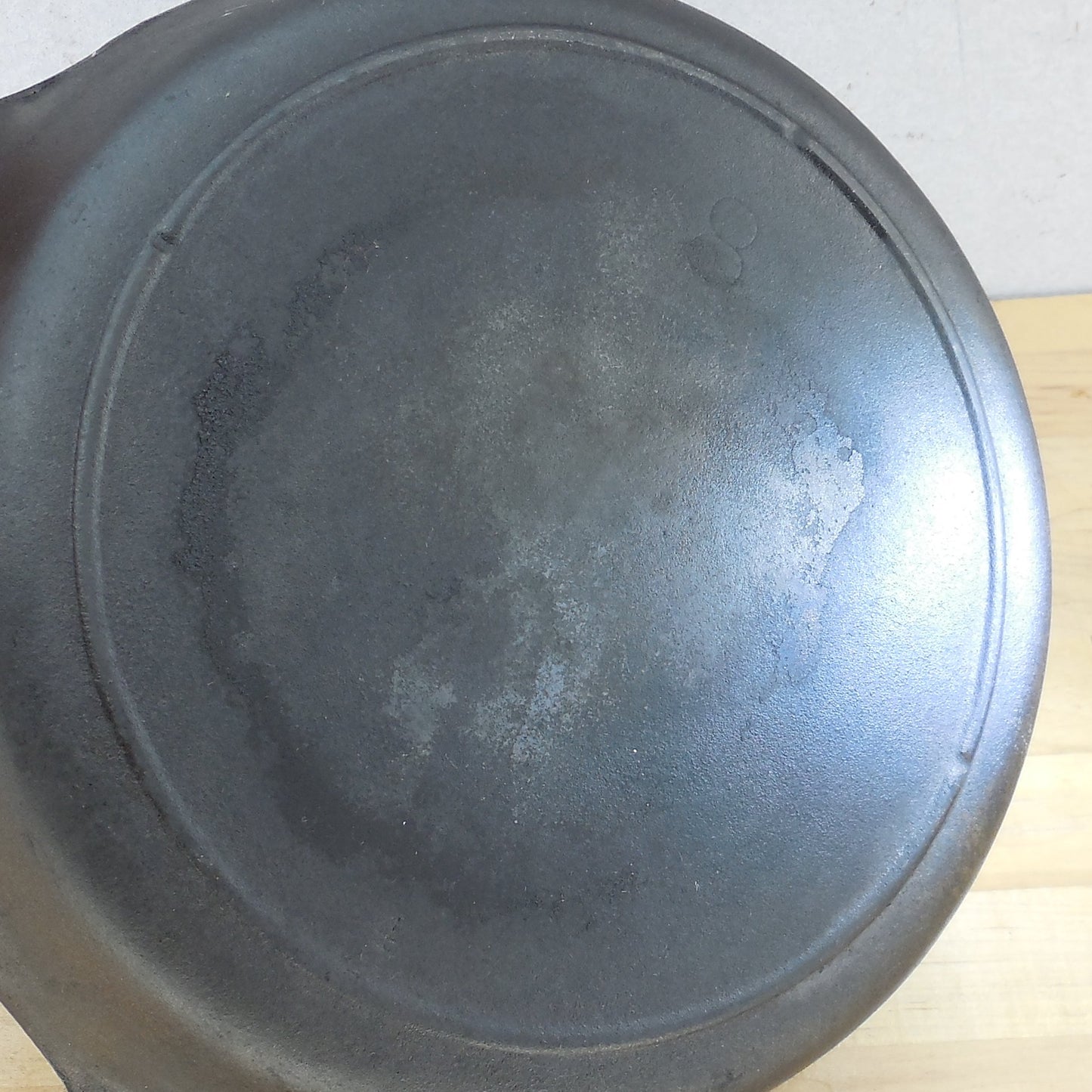 Lodge USA #8 Cast Iron Skillet 3 Notch Heat Ring Not Restored Unmarked Maker
