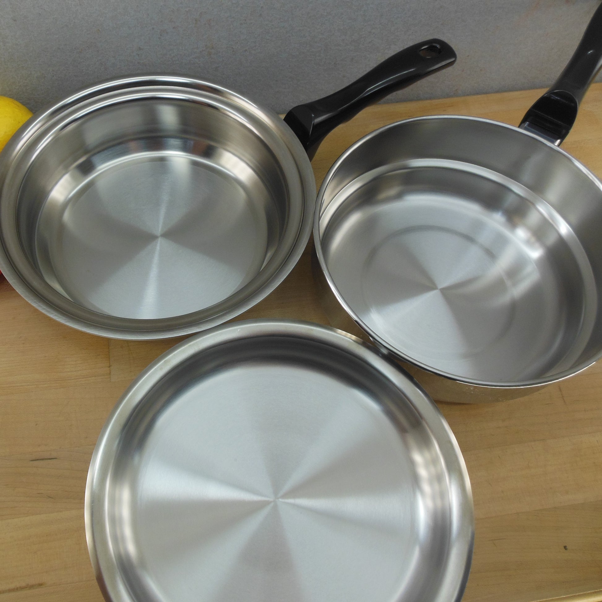 Kitchen Craft Americraft 9" Stainless Small Skillet, Lid & Double Boiler Interior