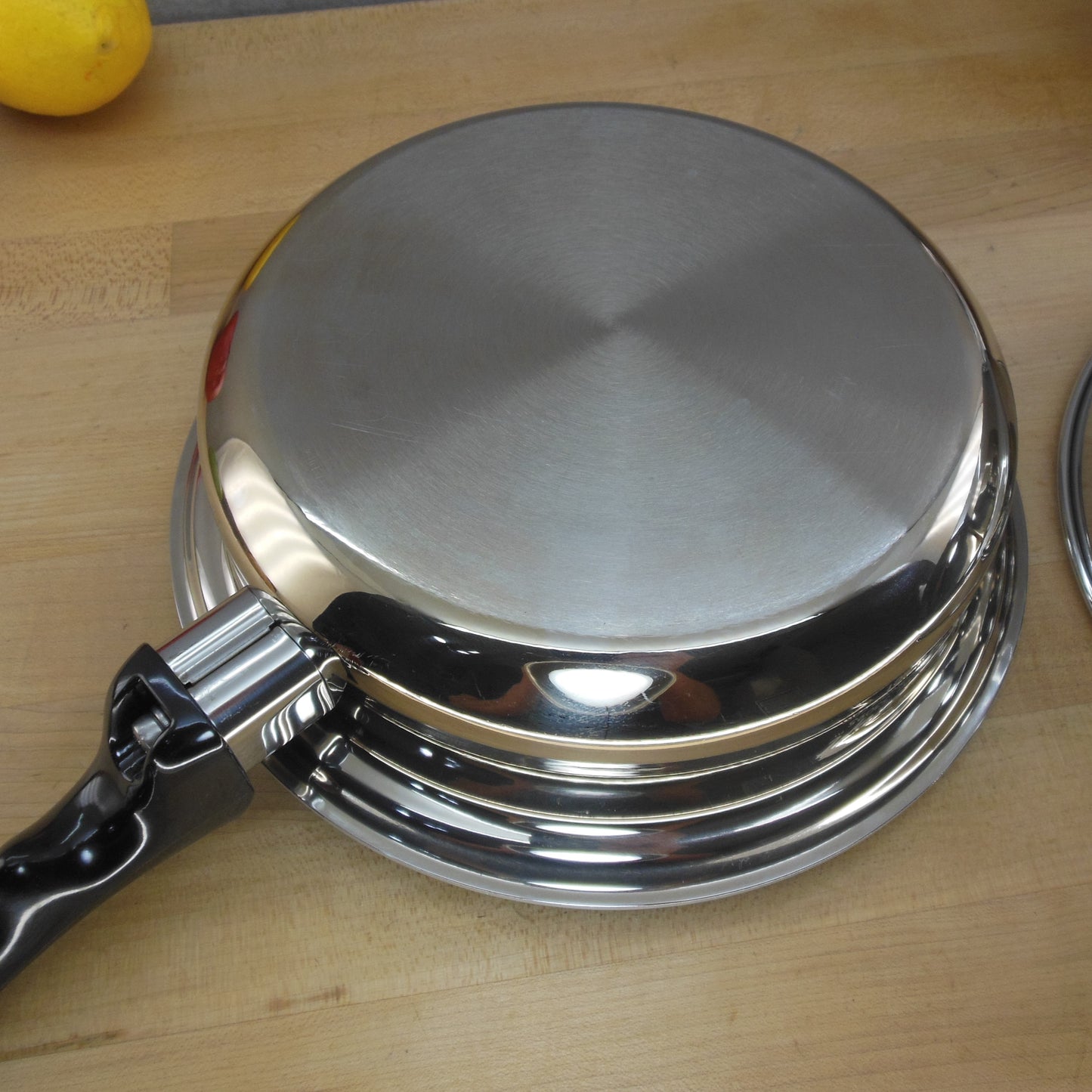 Kitchen Craft Americraft 9" Stainless Small Skillet, Lid & Double Boiler Stainless Steel