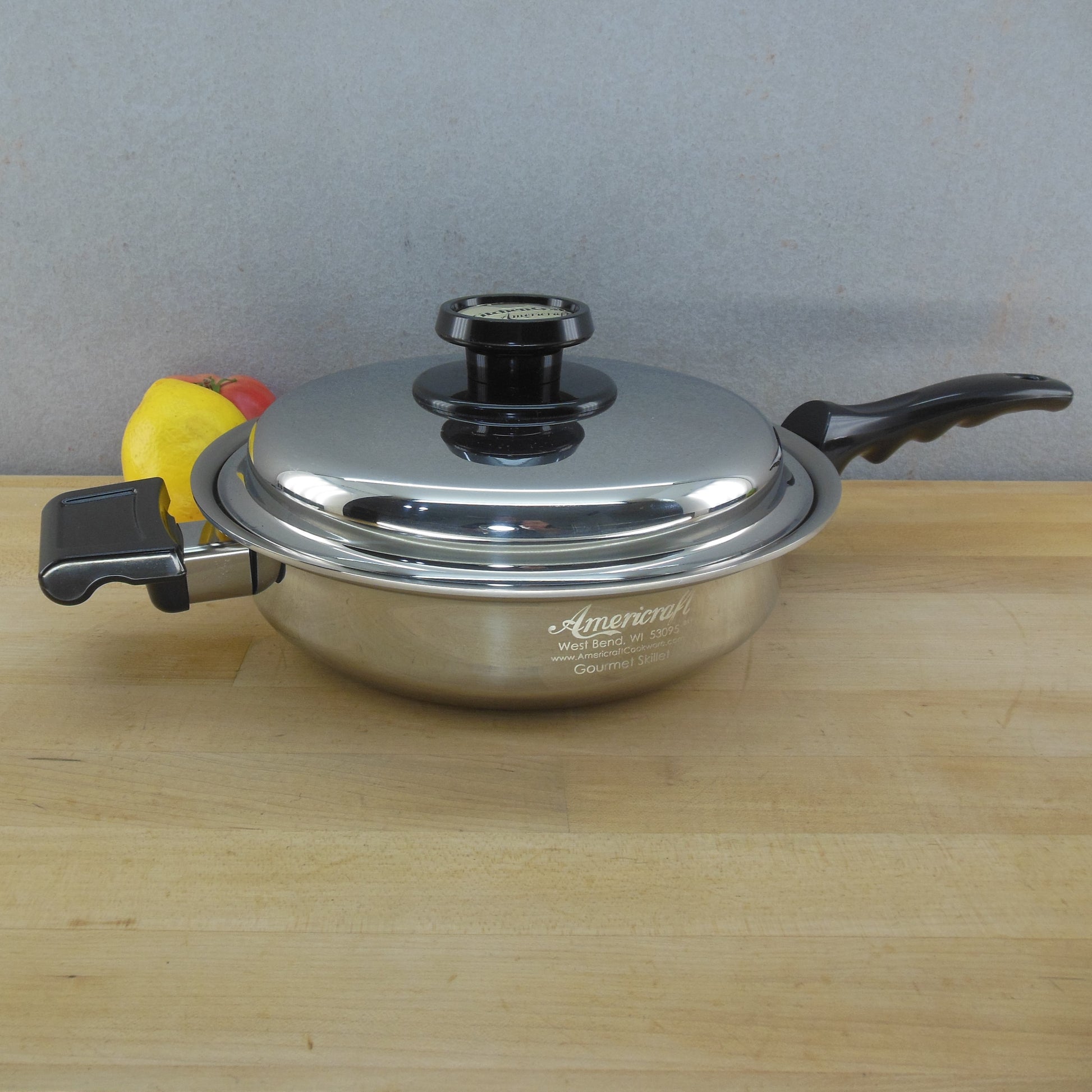 Kitchen Craft Americraft 10" Stainless Gourmet Skillet & Lid