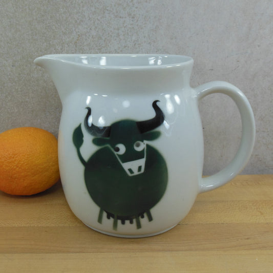 Arabia Finland Fra Franck Green Cow Pitcher 6.25"