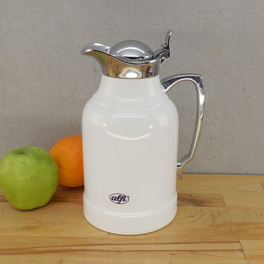 Alfi Germany Opal Glass White Chrome Vacuum Thermal Carafe 1 Liter