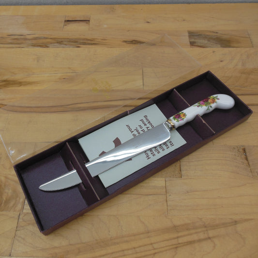 Royal Albert Old Country Roses Cake Knife Porcelain Handle Vintage
