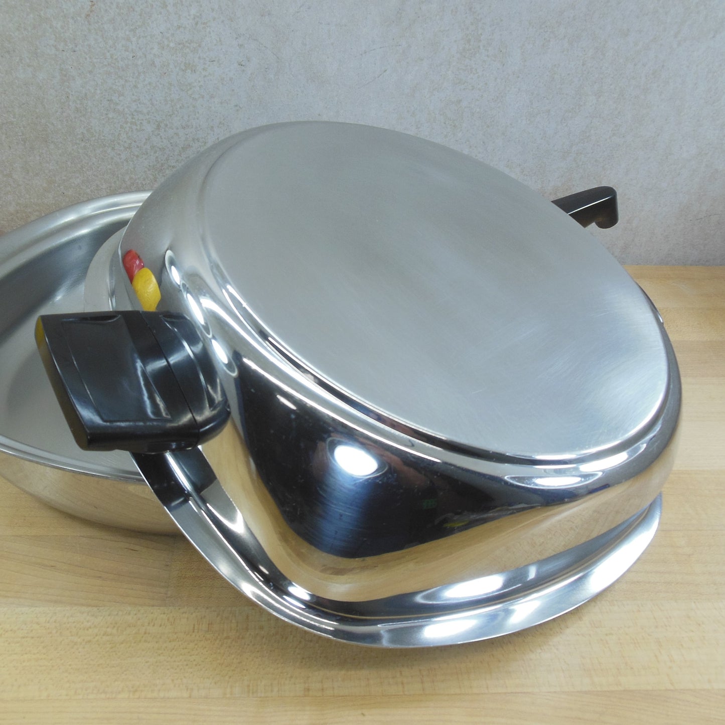 Aristo-Craft West Bend 11.75" Stainless Fry Pan Skillet & Combo Cook Lid vintage