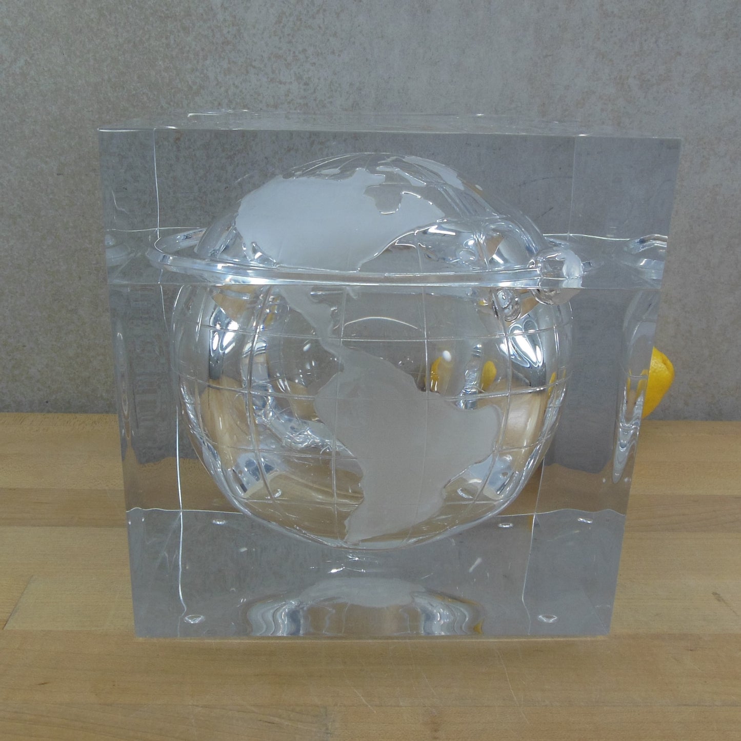 Albrizzi Lucite Acrylic Ice Bucket World Globe Earth Moon