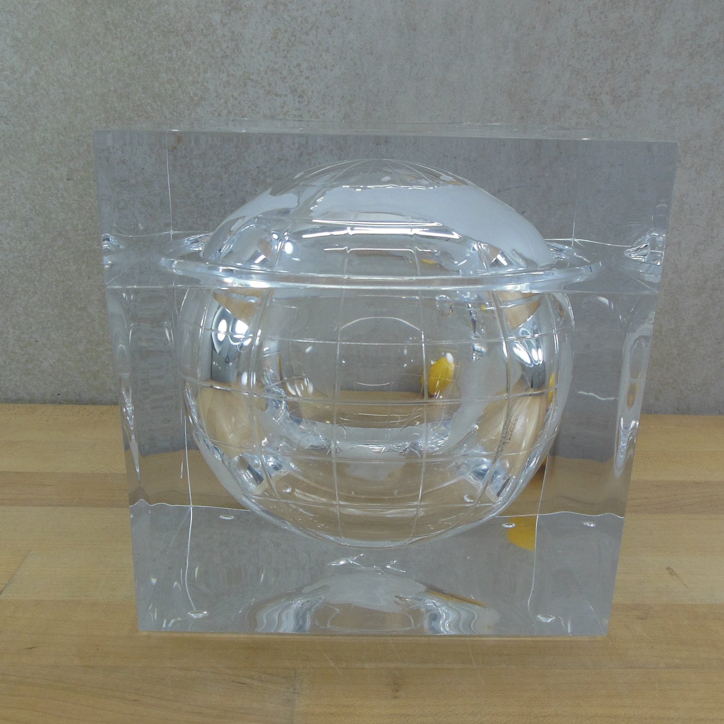 Albrizzi Lucite Acrylic Ice Bucket World Globe Earth Moon MCM