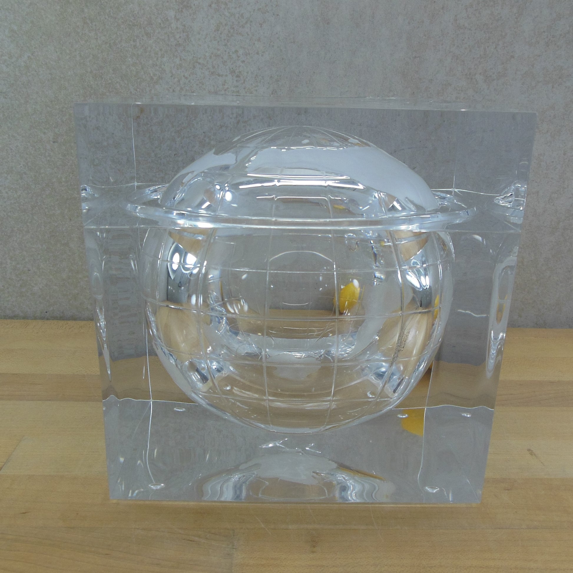 Albrizzi Lucite Acrylic Ice Bucket World Globe Earth Moon MCM