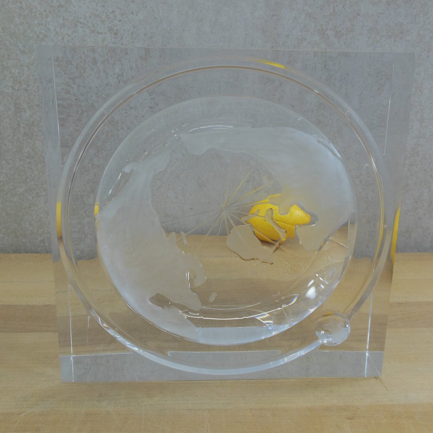 Albrizzi Lucite Acrylic Ice Bucket World Globe Earth Moon lid