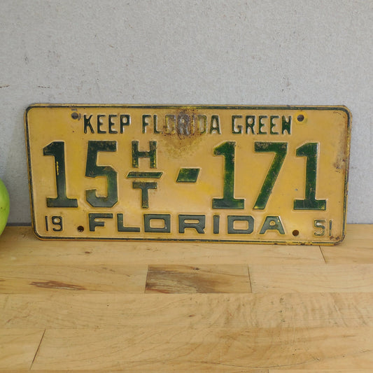 License Plate 1951 Keep Florida Green 15HT-171 Manatee County