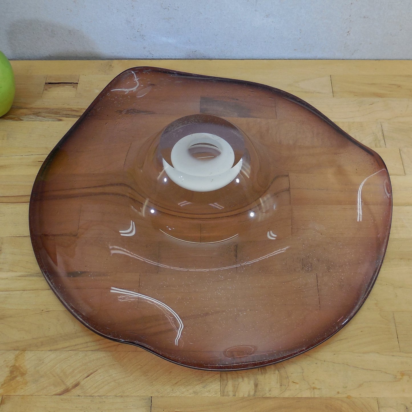 Adam Jablonski Large Blown Glass Bowl 15" Purple White Sommerso Signed Centerpiece