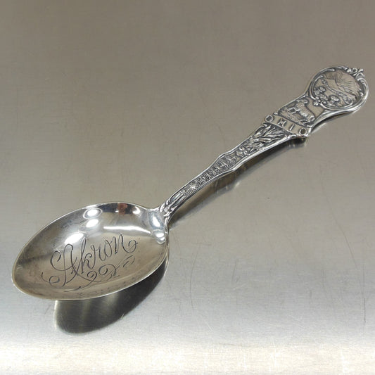 Watson Sterling Silver Souvenir State Spoon - Akron Ohio