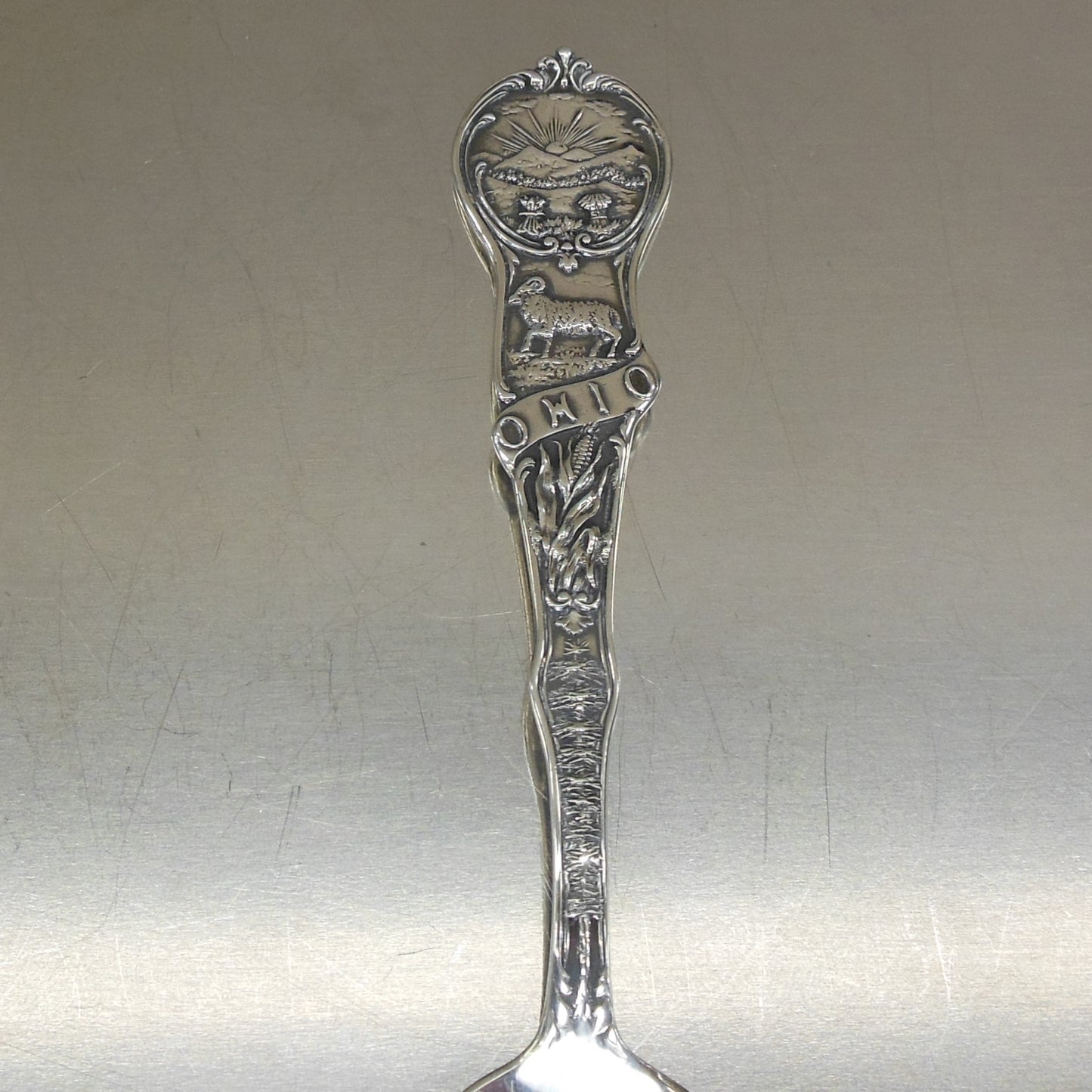 Watson Sterling Silver Souvenir State Spoon - Akron Ohio vintage
